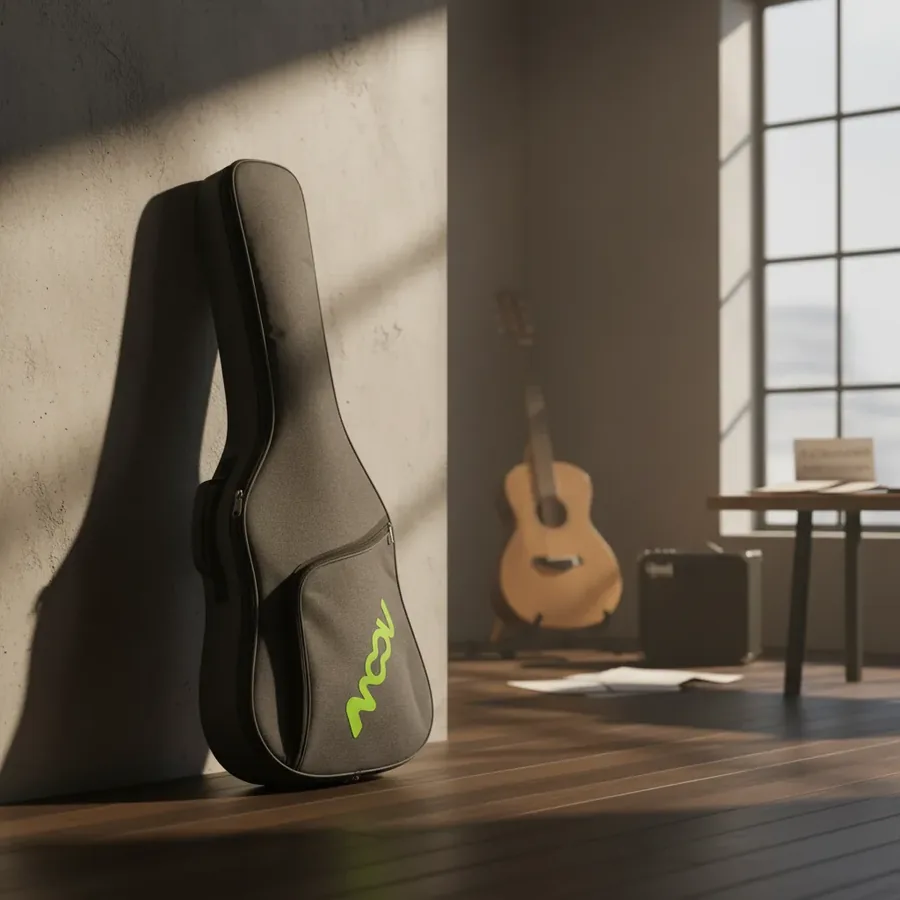 Capa Moov MV300 cinza mescla com detalhe verde-limão para guitarra — foto 3 de 3
