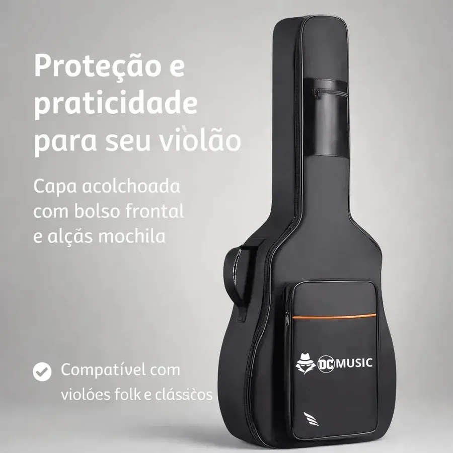 Capa Don Caprini DC Music acolchoada para violão — foto 1 de 3