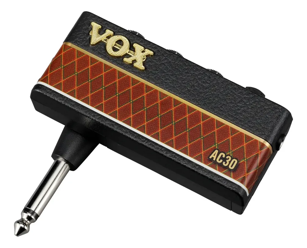 Amplificador de fone Vox amPlug 3 AC30 marrom e preto plugado na guitarra — foto 2 de 4