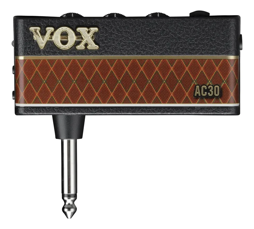 Amplificador de fone Vox amPlug 3 AC30 marrom e preto plugado na guitarra — foto 1 de 4