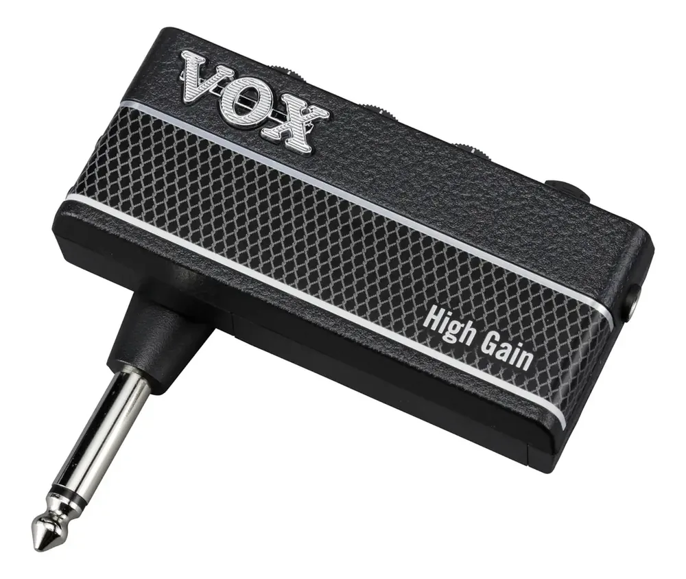 Amplificador de fone Vox amPlug 3 High Gain preto com grade xadrez — foto 2 de 4