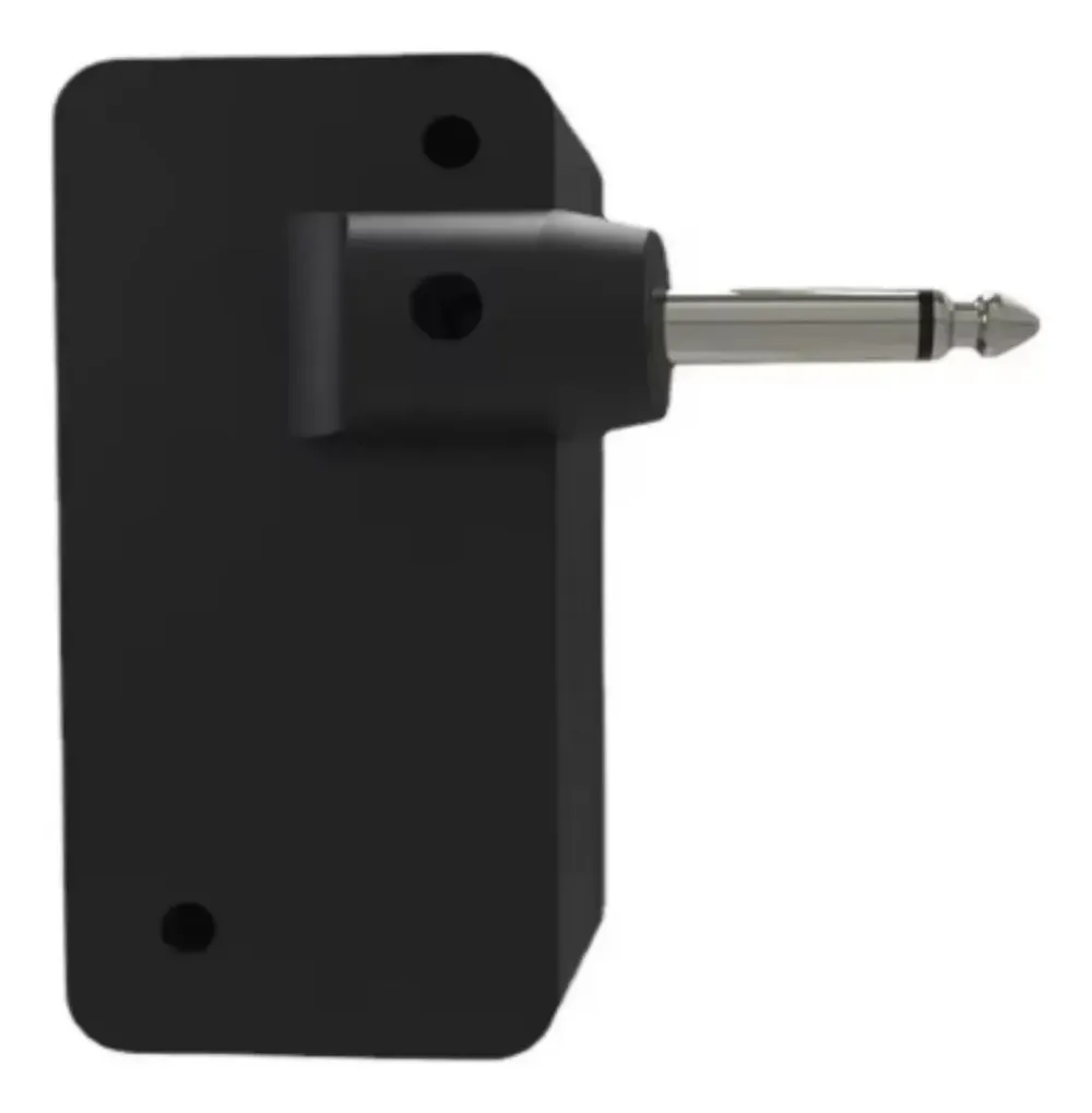 Amplificador de fone M-Vave H8 preto plugado na guitarra com cabo USB-C — foto 4 de 4