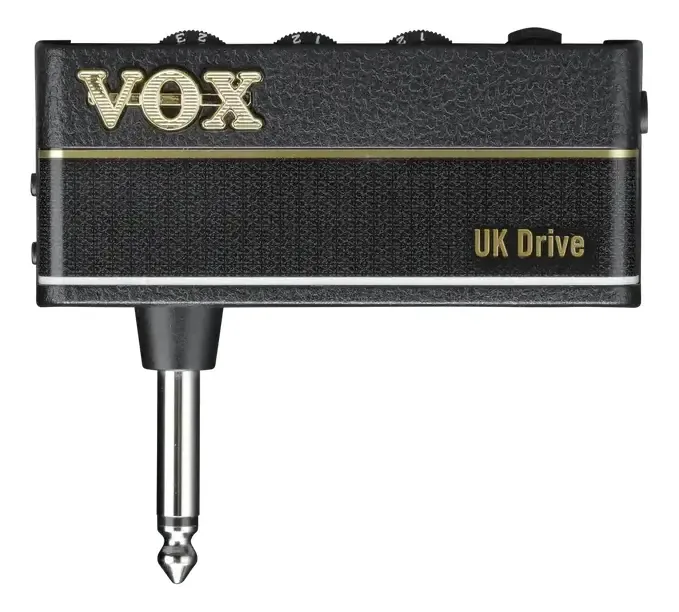 Amplificador de fone Vox amPlug 3 UK Drive preto com painel dourado — foto 1 de 4