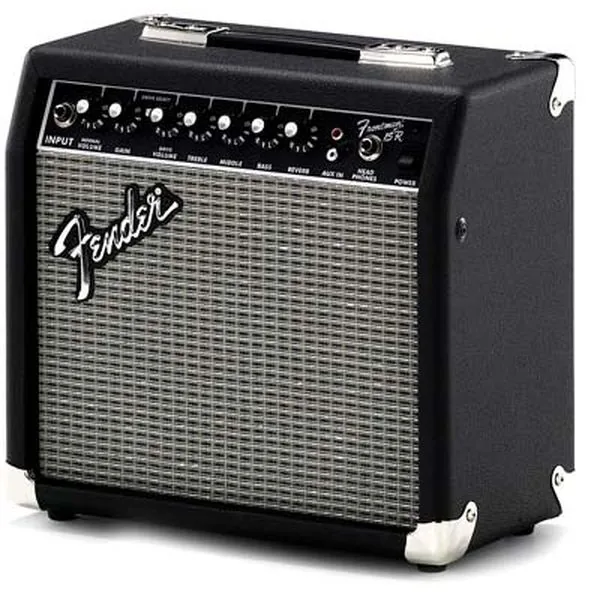 Amplificador Fender Frontman 15R de frente, com o knob de reverb no painel — foto 2 de 4