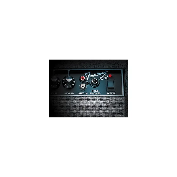 Amplificador Fender Frontman 15R de frente, com o knob de reverb no painel — foto 4 de 4