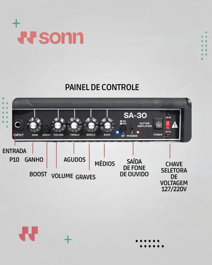 Caixa amplificada Sonn SA-30BT — foto 3 de 4