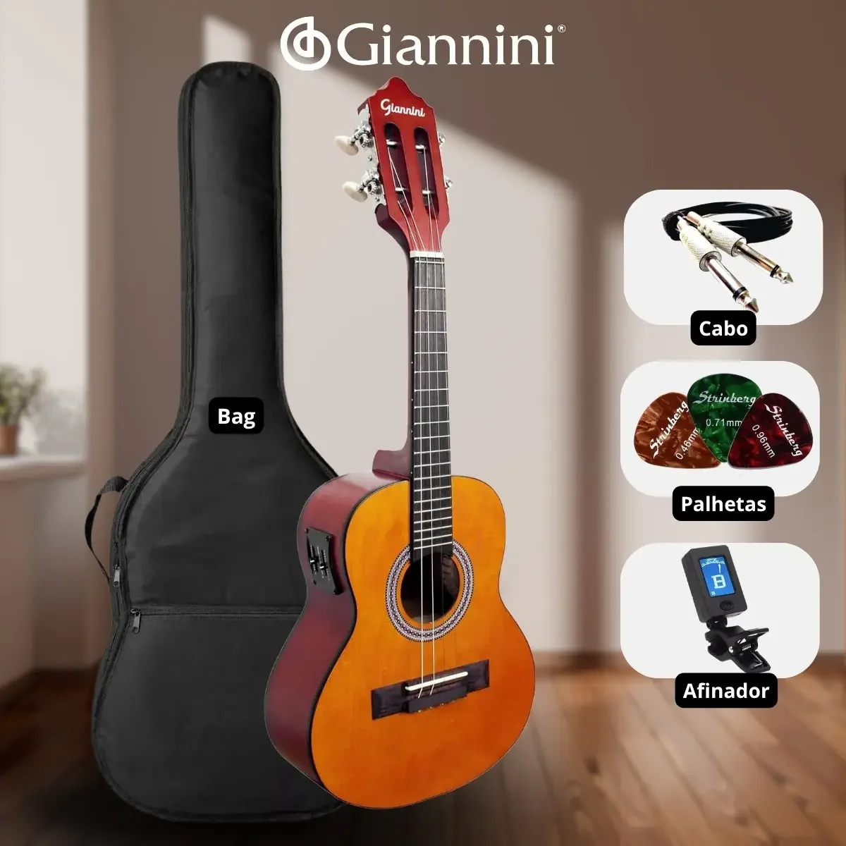 Kit cavaquinho Giannini CS-14 EP eletroacústico com acessórios — foto 2 de 4