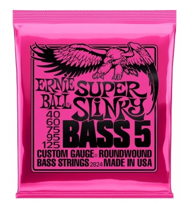 Encordoamento Ernie Ball Super Slinky 2824 para baixo de 5 cordas — foto 1 de 3