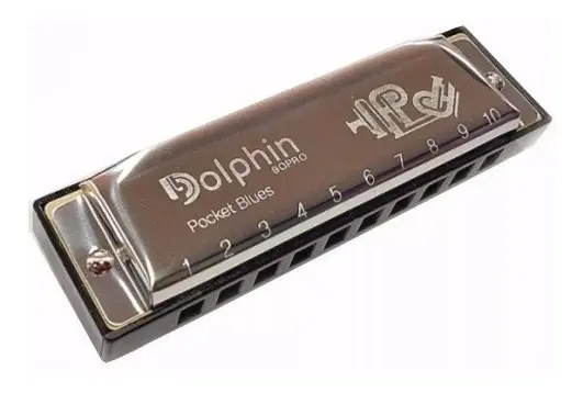 Gaita de boca Dolphin Pocket Blues em Dó com estojo — foto 3 de 4