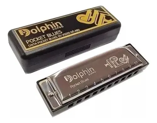 Gaita de boca Dolphin Pocket Blues em Dó com estojo — foto 4 de 4