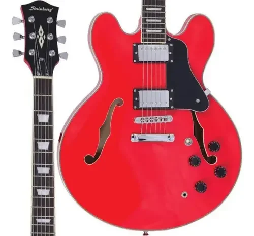 Guitarra semi-acústica Strinberg SHS300 vermelha double cutaway — foto 1 de 4