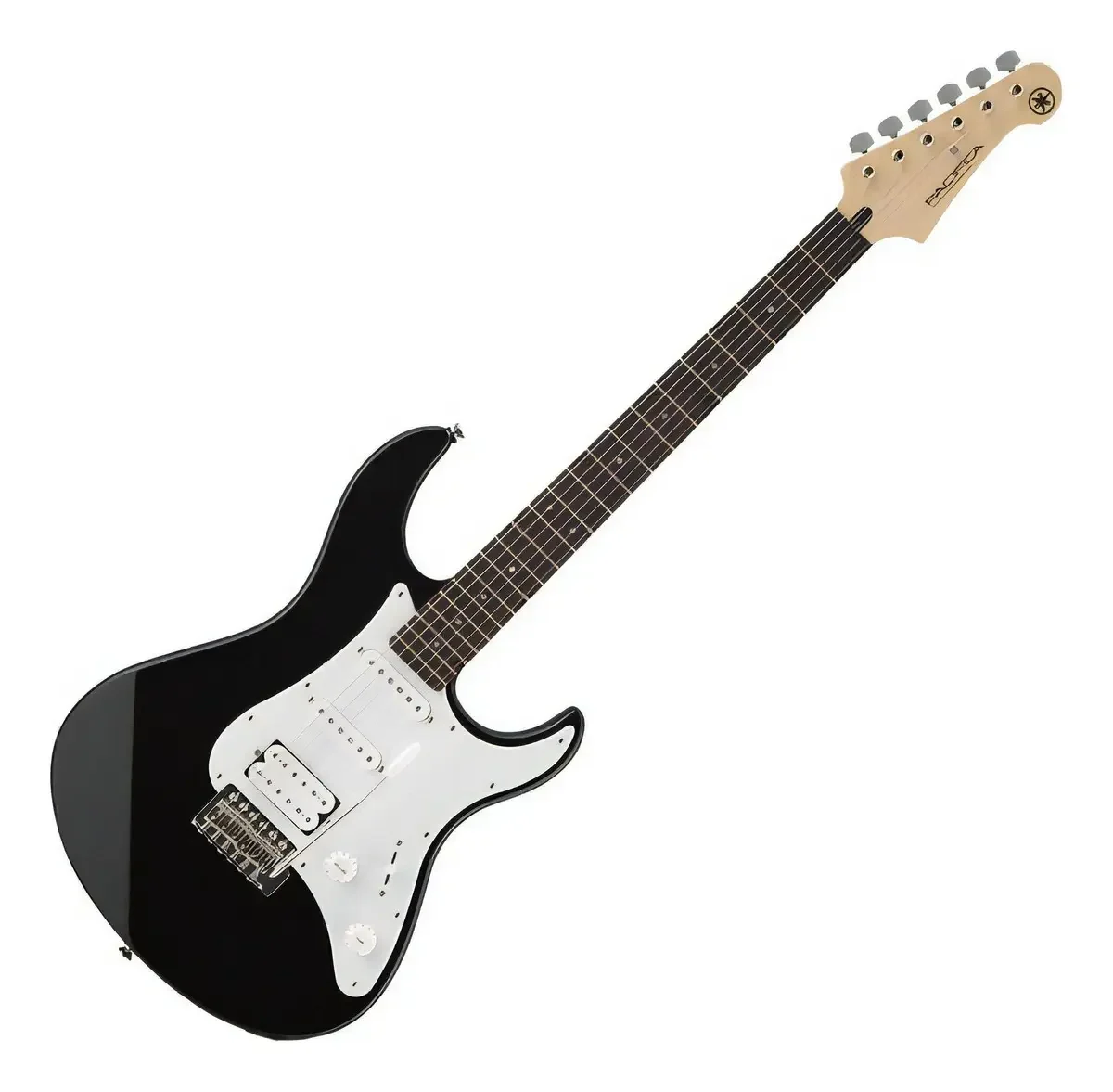 Guitarra Yamaha Pacifica PAC012 preta com escudo branco — foto 3 de 4