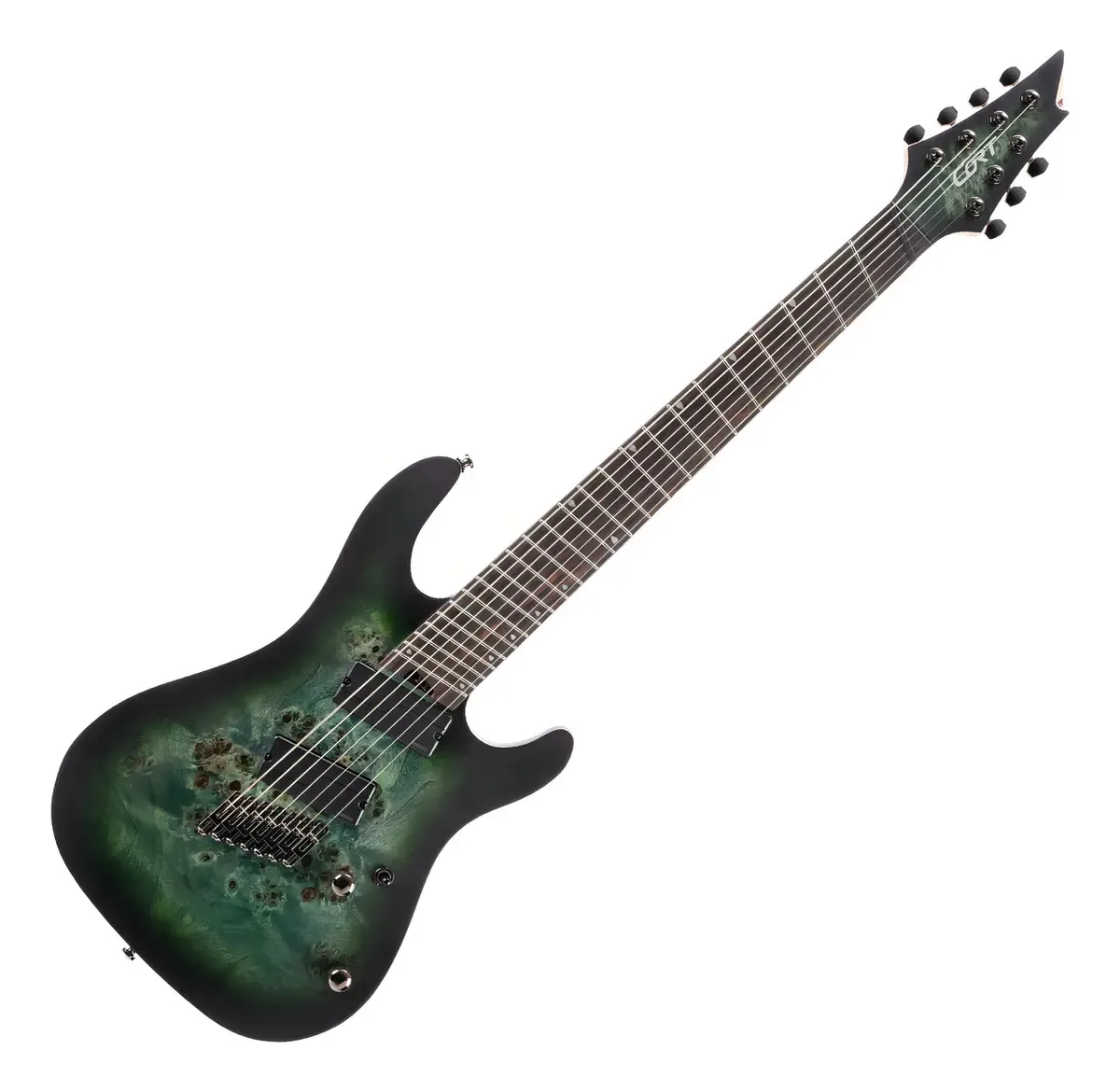 Cort KX507 green burst, guitarra de 7 cordas multi-escala com captadores Fishman Fluence — foto 1 de 4