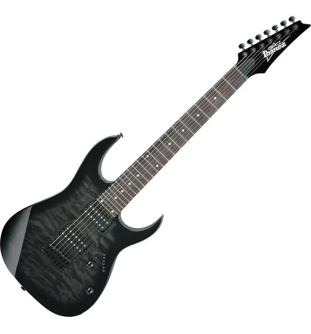 Ibanez GRG7221QA transparent black sunburst, guitarra de 7 cordas com topo quilted maple — foto 2 de 5
