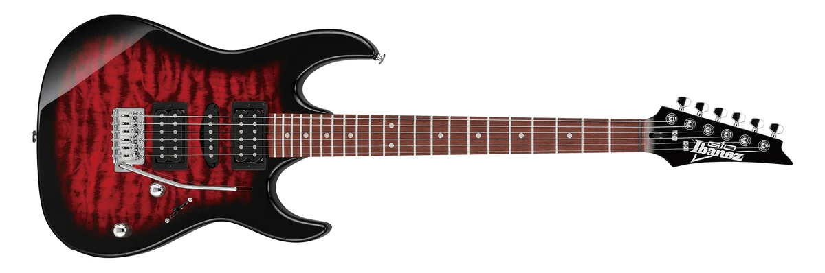 Ibanez GRX70QA Transparent Blue Burst — super strat HSH com topo quilt maple — foto 3 de 4