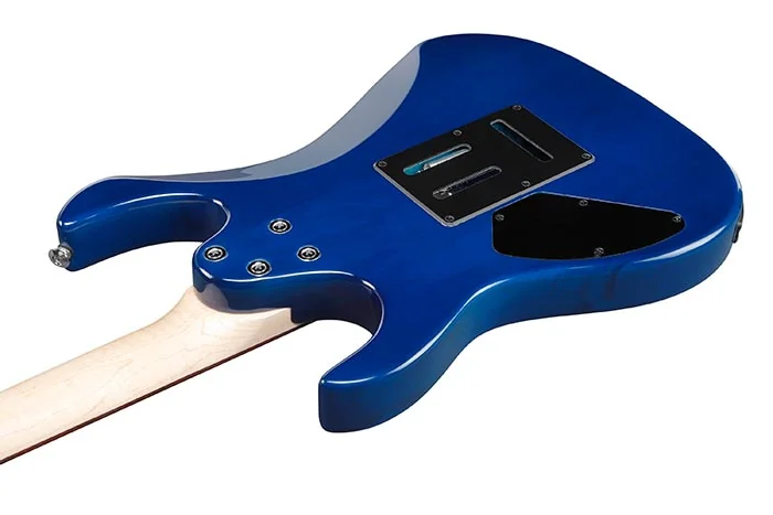Ibanez GRX70QA Transparent Blue Burst — super strat HSH com topo quilt maple — foto 4 de 4