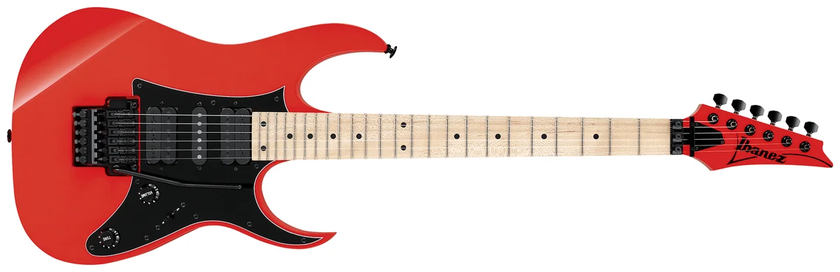 Ibanez RG550, corpo pontiagudo, braço fino, captador humbucker duplo com single no meio