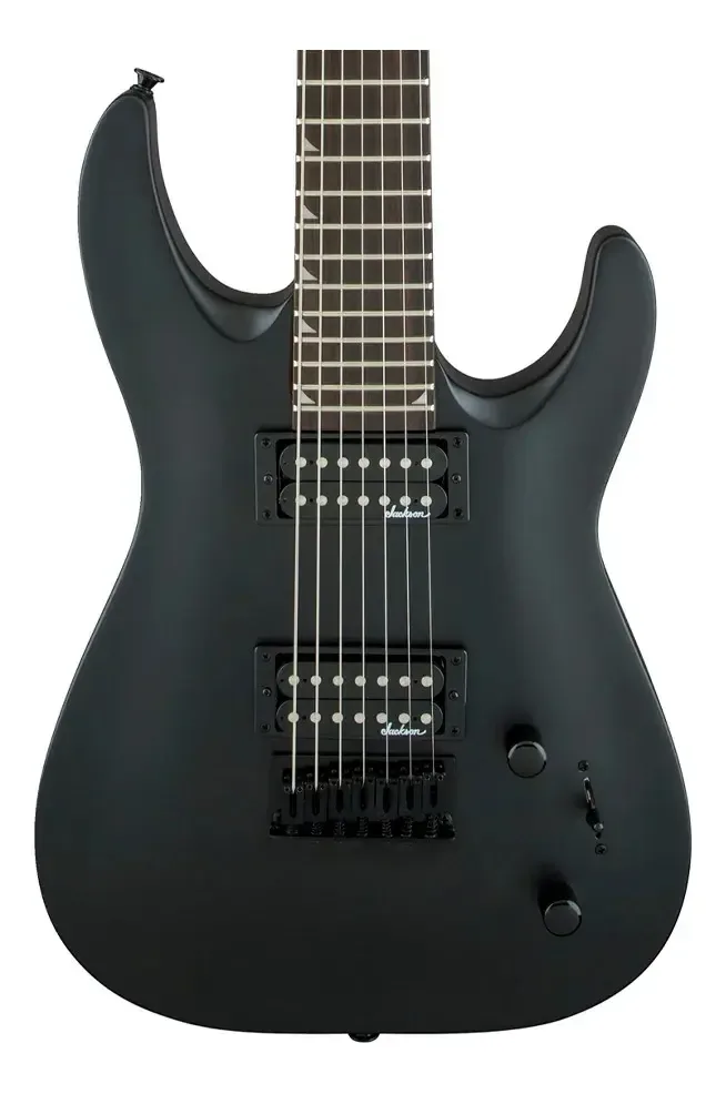 Jackson JS22-7 Dinky Arch Top, guitarra de 7 cordas preta fosca — foto 3 de 5