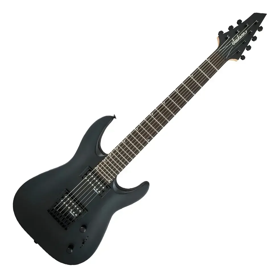 Jackson JS22-7 Dinky Arch Top, guitarra de 7 cordas preta fosca — foto 5 de 5