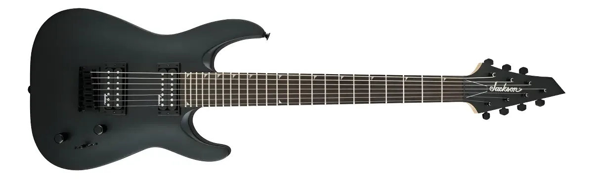 Jackson JS22-7 Dinky Arch Top, guitarra de 7 cordas preta fosca — foto 1 de 5