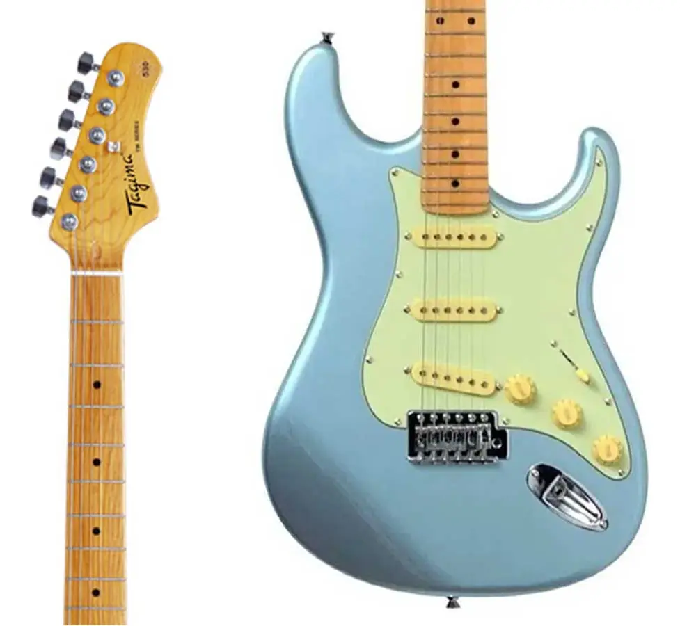 Kit Tagima TG-530 completo: guitarra sonic blue, amplificador Sheldon GT1200, capa, correia, cabo, palhetas e alavanca — foto 3 de 5