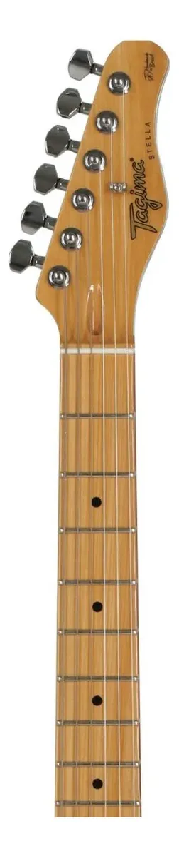 Tagima Stella Modern, close no headstock com logo Tagima Stella e tarraxas locking — foto 2 de 4
