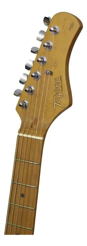 Tagima T-640 Super, close no headstock com logo Tagima T-640 Super — foto 2 de 5