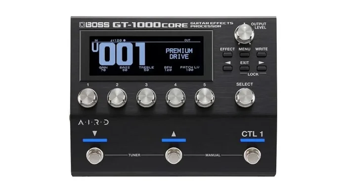 Pedaleira Boss GT-1000CORE preta com display e cinco knobs — foto 1 de 4