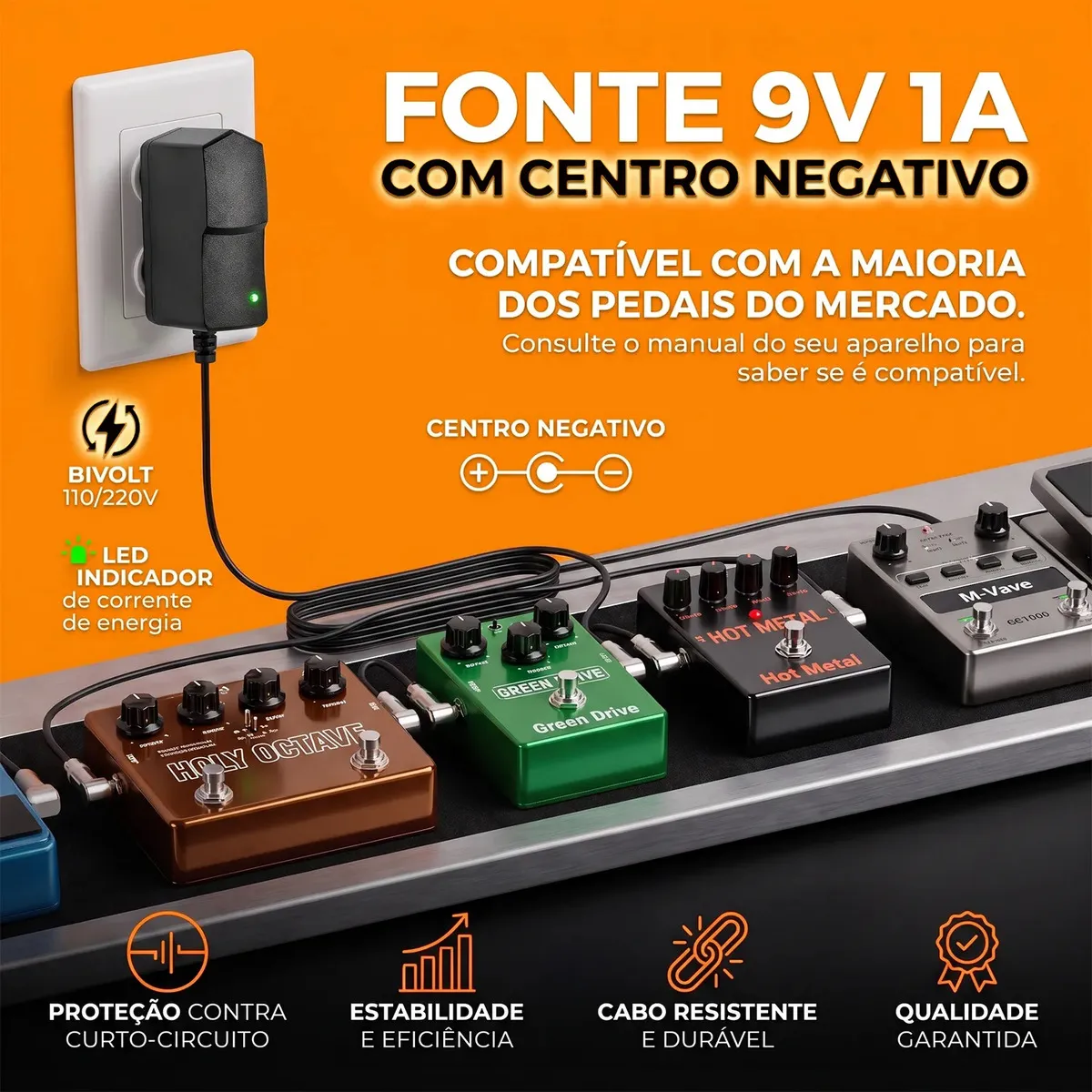 Fonte Yonks 9V 1A — foto 4 de 4