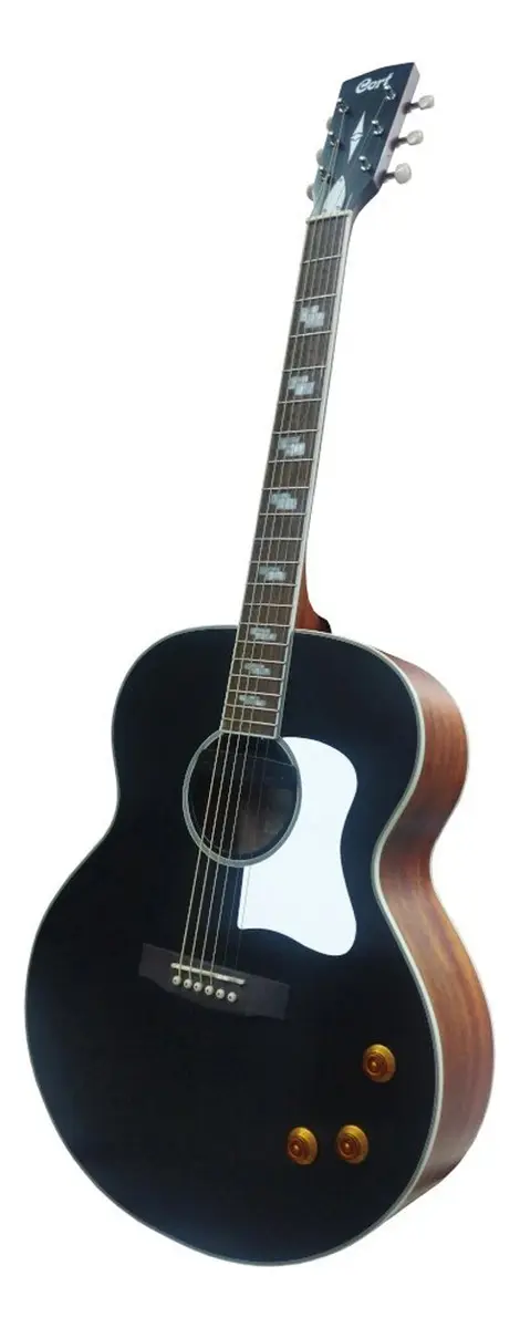 Violão eletroacústico Cort CJ Retro VBM jumbo preto com bag — foto 3 de 4