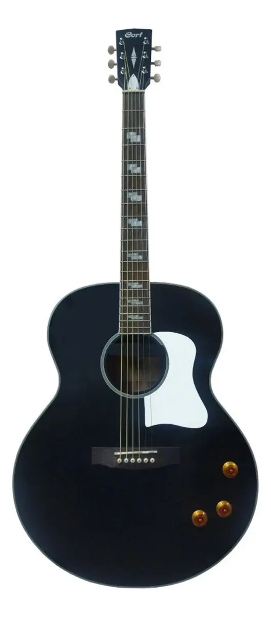 Violão eletroacústico Cort CJ Retro VBM jumbo preto com bag — foto 1 de 4