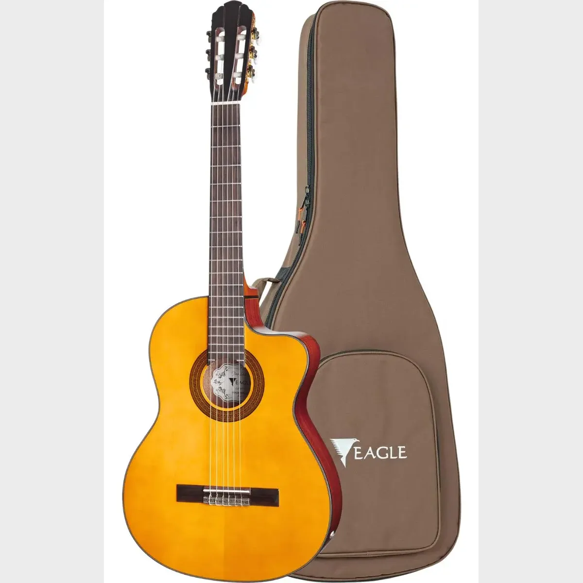 Violão eletroacústico Eagle CH800 STVG de nylon amarelo com bag — foto 1 de 3