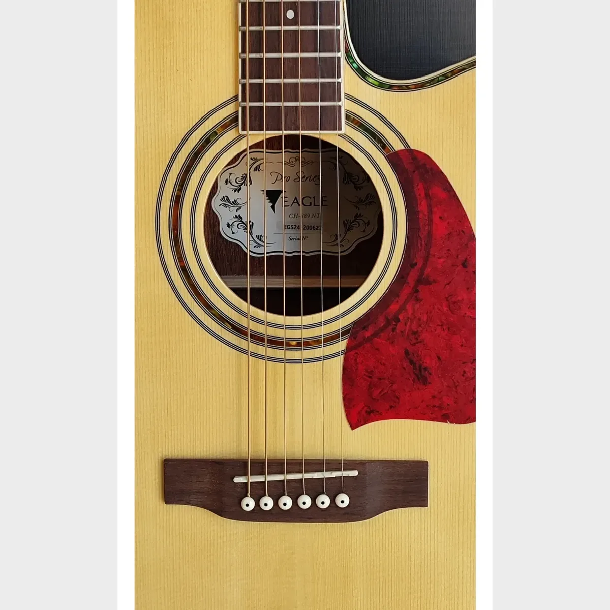 Violão Eagle CH889 folk de aço com cutaway natural — foto 3 de 4