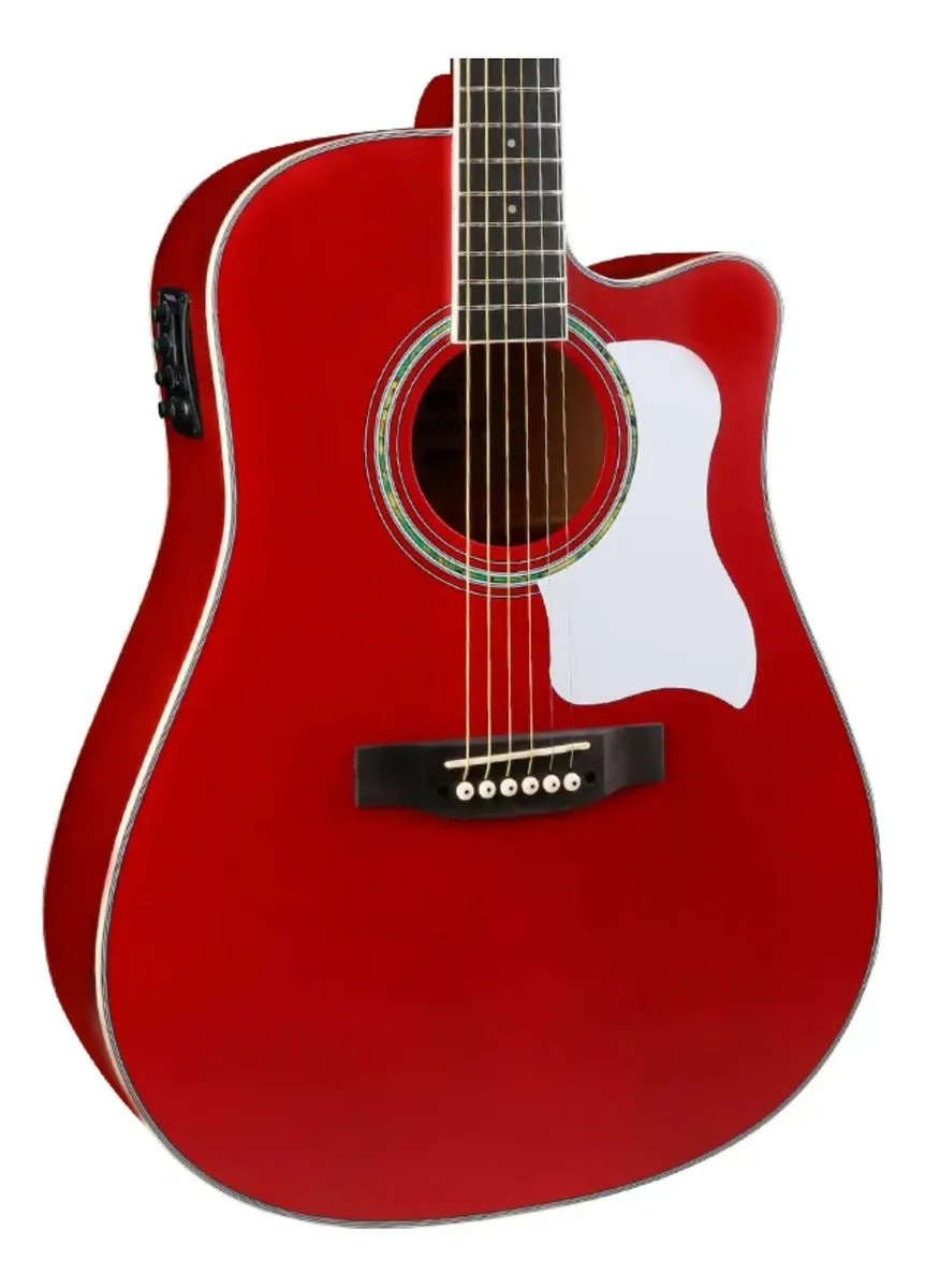 Violão eletroacústico Vogga Audience VCS260 folk de aço vermelho — foto 2 de 3