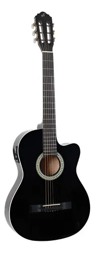 Giannini SF-14 CEQ violão eletroacústico de aço preto, vista frontal — foto 1 de 5