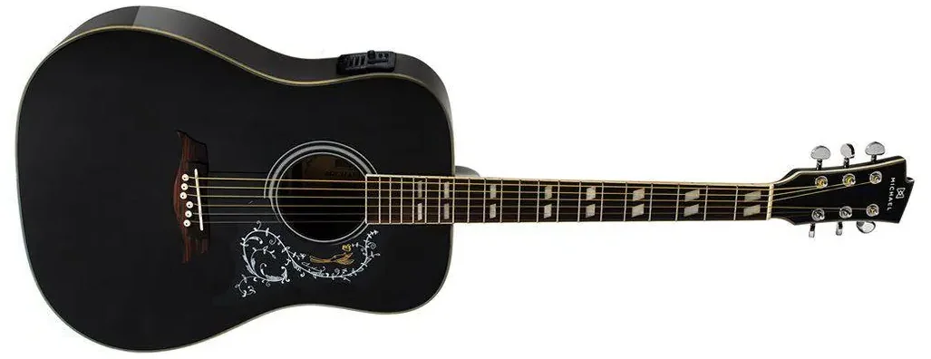 Michael VM925 — violão folk de aço preto com captação — foto 1 de 3