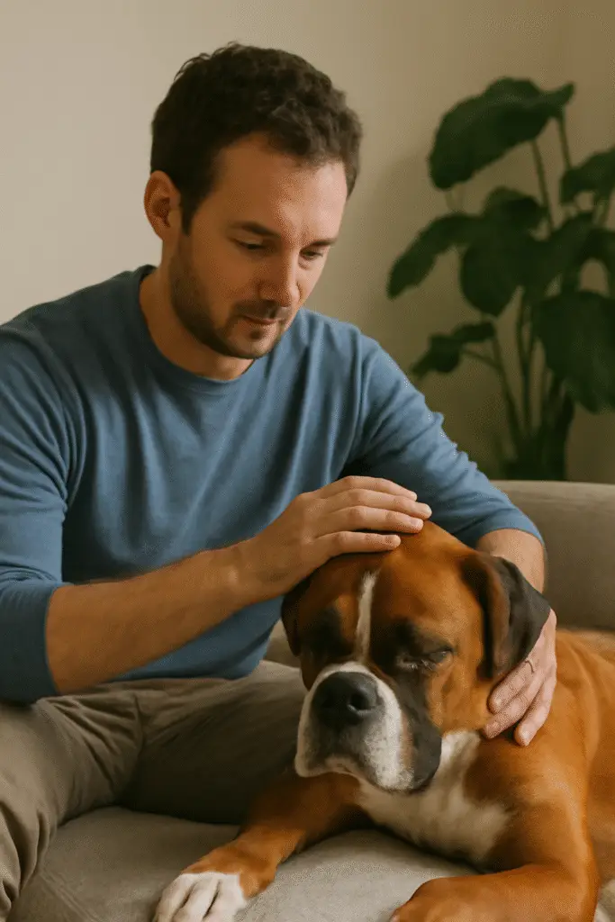 Boxer recebendo massagem relaxante.